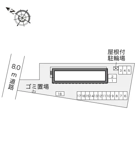 ★手数料０円★函館市北美原１丁目　月極駐車場（LP）